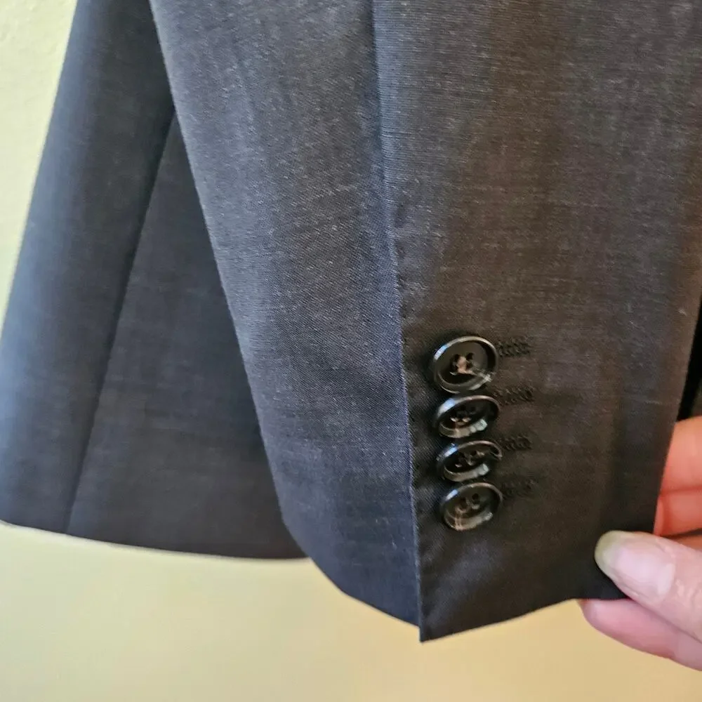 Hugo Boss Men's Slim Fit Wool Sports Coat Size 40L Huge/Genius Stretch Charcoal